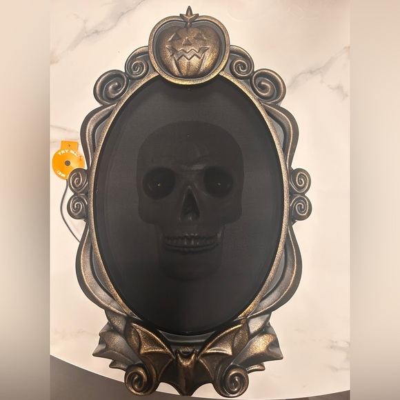 15” Light Up Emerging Skull Frame Halloween Decorative Prop Indoor Window Hanger - Picture 4 of 15